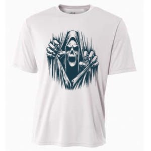 Halloween Party Costume Scary Ghoul Ripping Through Body Cooling Performance Crew T-Shirt