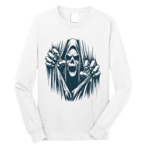 Halloween Party Costume Scary Ghoul Ripping Through Body Long Sleeve Shirt