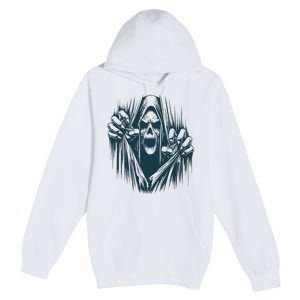 Halloween Party Costume Scary Ghoul Ripping Through Body Premium Pullover Hoodie