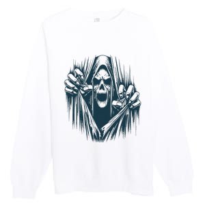 Halloween Party Costume Scary Ghoul Ripping Through Body Premium Crewneck Sweatshirt