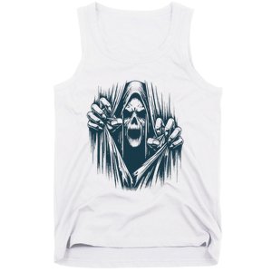 Halloween Party Costume Scary Ghoul Ripping Through Body Tank Top