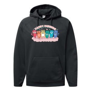 Happy Pride Colorful Cats Performance Fleece Hoodie