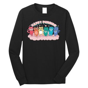 Happy Pride Colorful Cats Long Sleeve Shirt