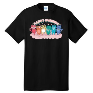 Happy Pride Colorful Cats Tall T-Shirt