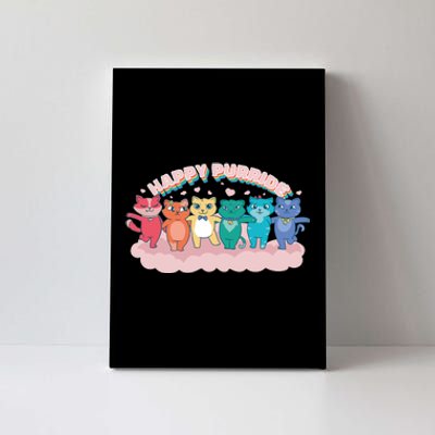 Happy Pride Colorful Cats Canvas