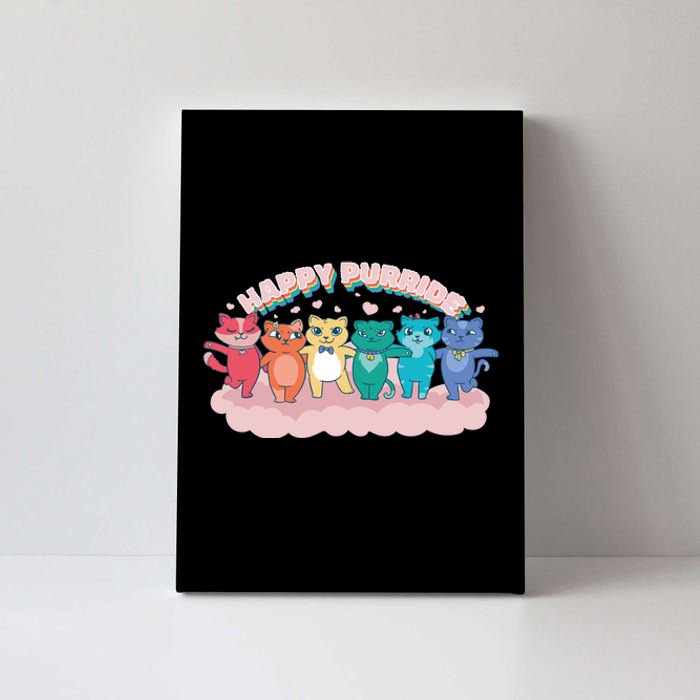 Happy Pride Colorful Cats Canvas