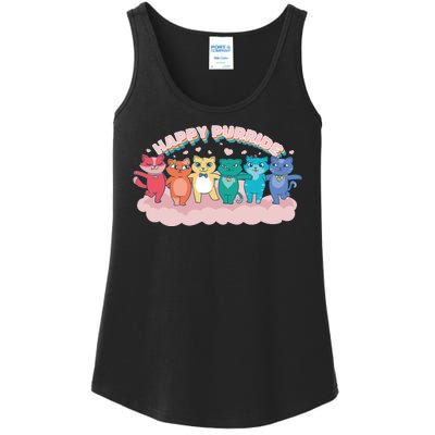 Happy Pride Colorful Cats Ladies Essential Tank