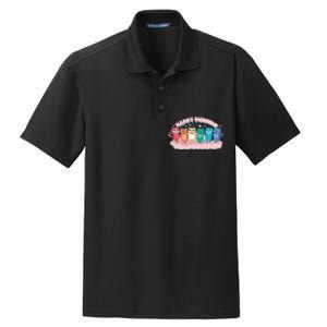 Happy Pride Colorful Cats Dry Zone Grid Polo