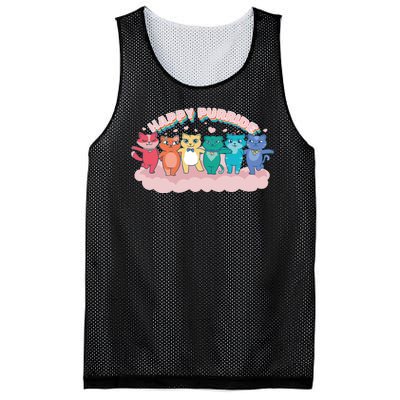 Happy Pride Colorful Cats Mesh Reversible Basketball Jersey Tank