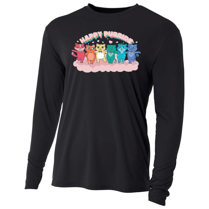 Happy Pride Colorful Cats Cooling Performance Long Sleeve Crew