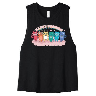 Happy Pride Colorful Cats Women's Racerback Cropped Tank