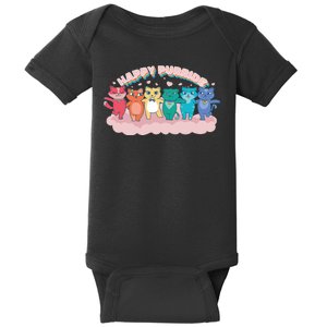 Happy Pride Colorful Cats Baby Bodysuit