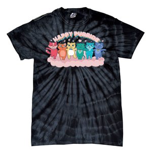 Happy Pride Colorful Cats Tie-Dye T-Shirt