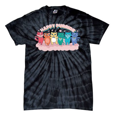 Happy Pride Colorful Cats Tie-Dye T-Shirt