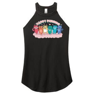 Happy Pride Colorful Cats Women's Perfect Tri Rocker Tank