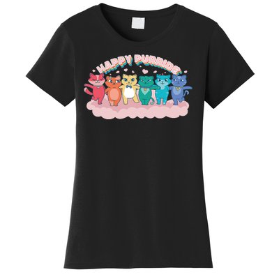 Happy Pride Colorful Cats Women's T-Shirt