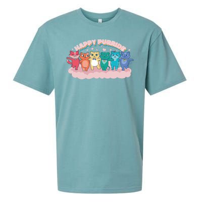 Happy Pride Colorful Cats Sueded Cloud Jersey T-Shirt