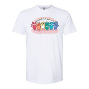 Happy Pride Colorful Cats Softstyle CVC T-Shirt