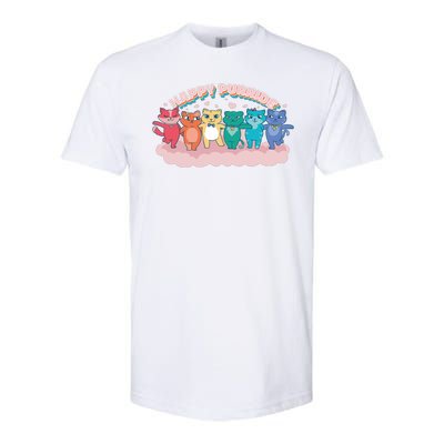 Happy Pride Colorful Cats Softstyle® CVC T-Shirt