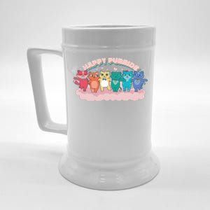 Happy Pride Colorful Cats Beer Stein