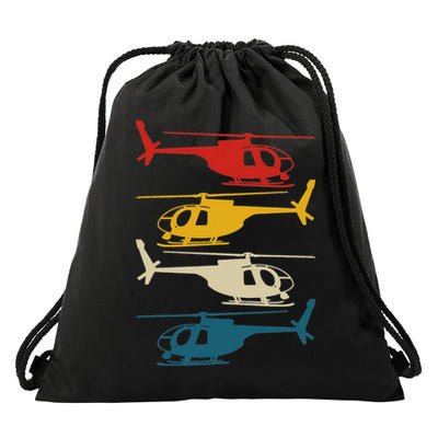 Helicopter Pilot Co. Retro Aviation, Black, Drawstring Bag