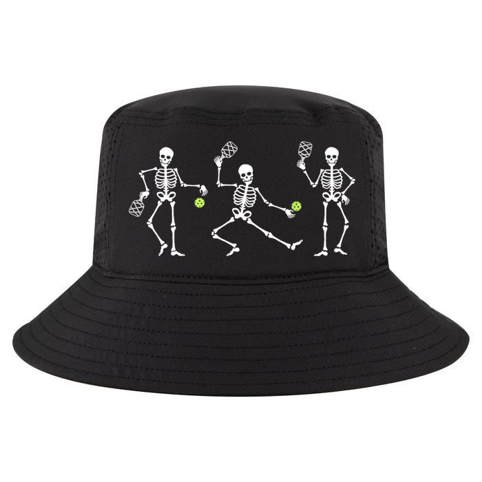 Halloween Pickleball Costume Skeletons Playing Pickleball Cool Comfort Performance Bucket Hat