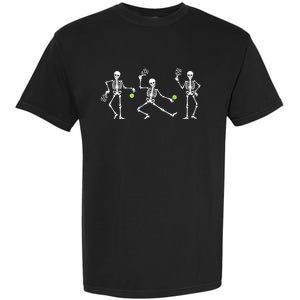 Halloween Pickleball Costume Skeletons Playing Pickleball Garment-Dyed Heavyweight T-Shirt