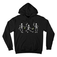 Halloween Pickleball Costume Skeletons Playing Pickleball Hoodie