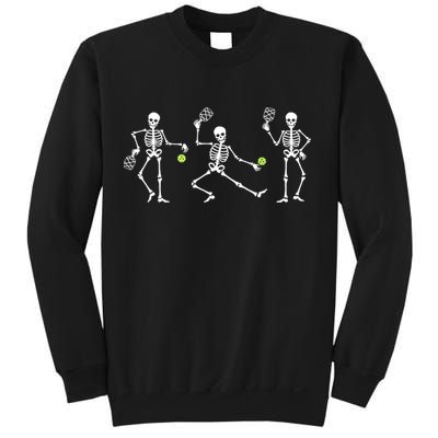 Halloween Pickleball Costume Skeletons Playing Pickleball Sweatshirt