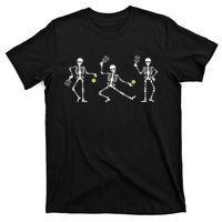 Halloween Pickleball Costume Skeletons Playing Pickleball T-Shirt