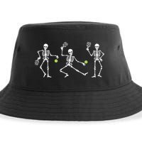 Halloween Pickleball Costume Skeletons Playing Pickleball Sustainable Bucket Hat