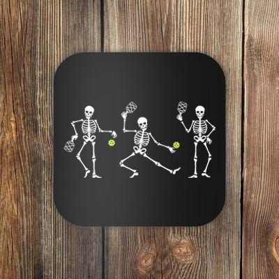 Halloween Pickleball Costume Skeletons Playing Pickleball Coaster