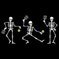 Halloween Pickleball Costume Skeletons Playing Pickleball Drawstring Bag