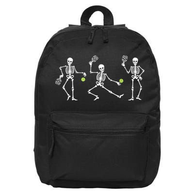 Halloween Pickleball Costume Skeletons Playing Pickleball 16 in Basic Backpack