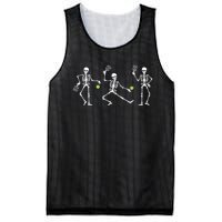 Halloween Pickleball Costume Skeletons Playing Pickleball Mesh Reversible Basketball Jersey Tank