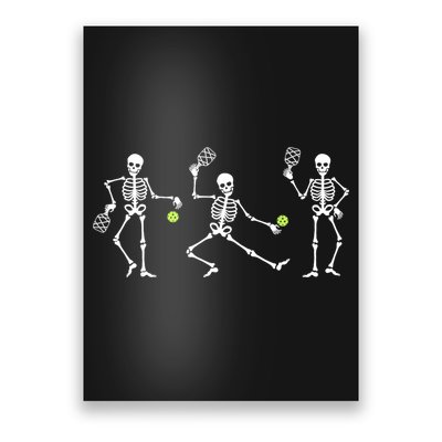 Halloween Pickleball Costume Skeletons Playing Pickleball Poster