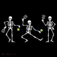 Halloween Pickleball Costume Skeletons Playing Pickleball Premium T-Shirt