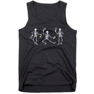 Halloween Pickleball Costume Skeletons Playing Pickleball Tank Top