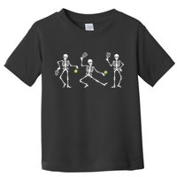 Halloween Pickleball Costume Skeletons Playing Pickleball Toddler T-Shirt