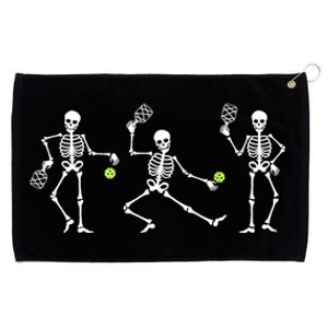 Halloween Pickleball Costume Skeletons Playing Pickleball Grommeted Golf Towel