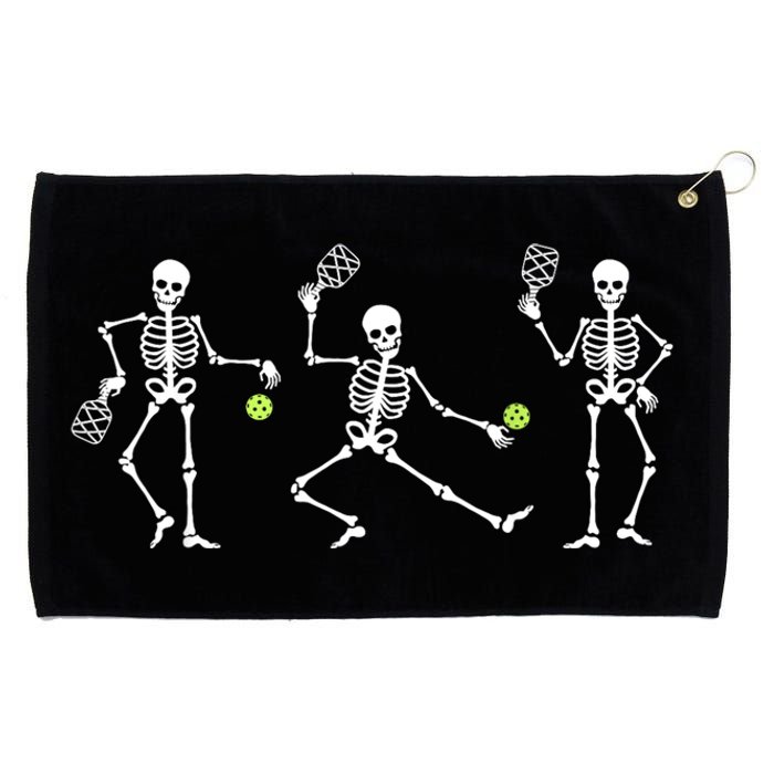 Halloween Pickleball Costume Skeletons Playing Pickleball Grommeted Golf Towel