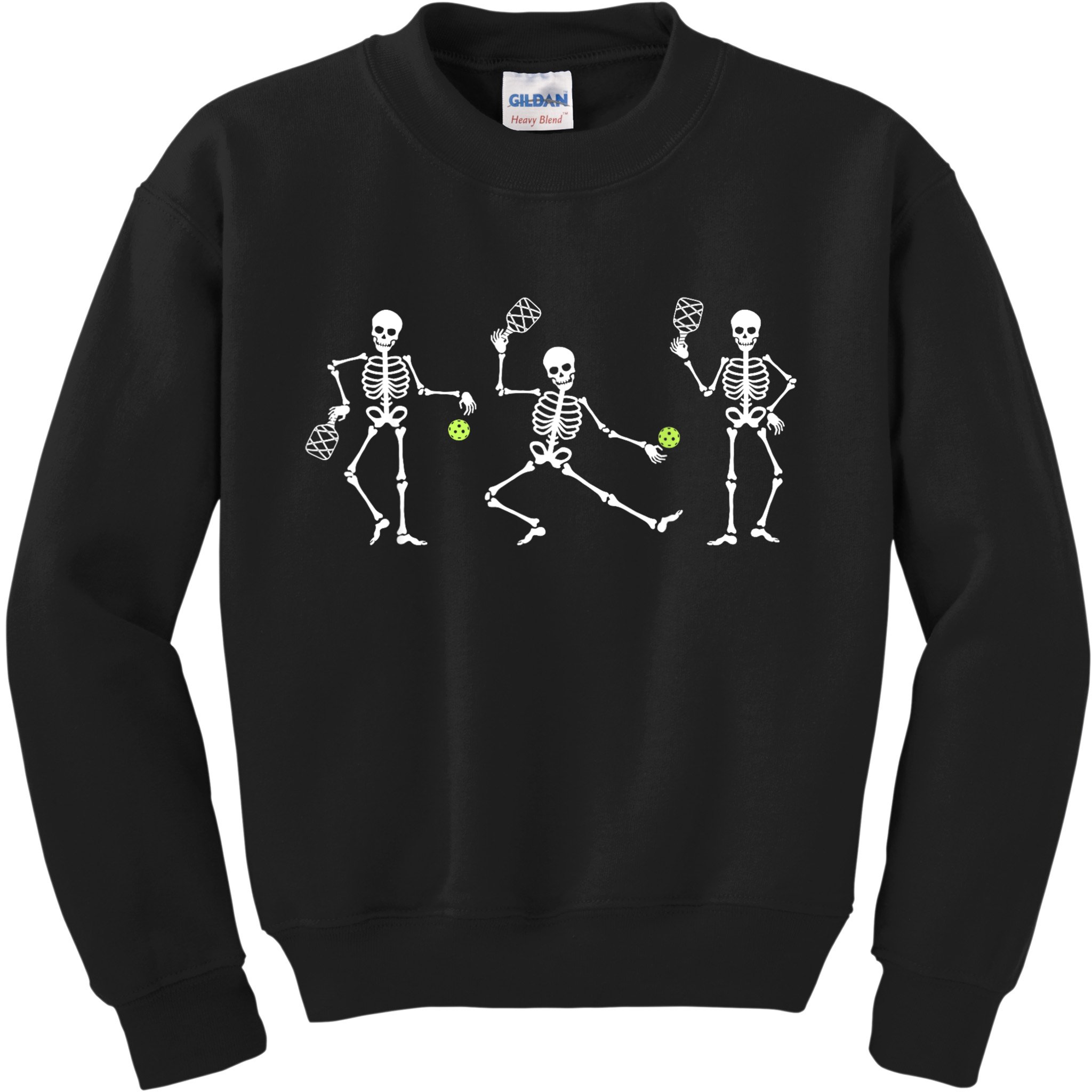 Halloween Pickleball Costume Skeletons Playing Pickleball Kids Sweatshirt