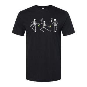 Halloween Pickleball Costume Skeletons Playing Pickleball Softstyle CVC T-Shirt