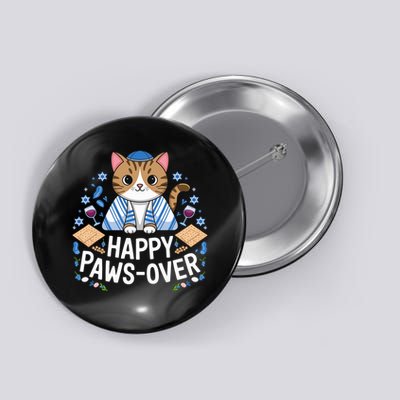 Happy Pawsover Cat Lover Funny Cat Passover Seder Jewish  Button