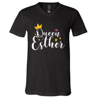 Happy Purim Costume Idea Queen Esther Hebrew Jewish Holiday V-Neck T-Shirt