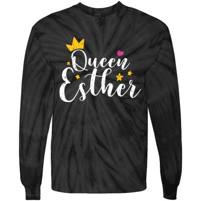 Happy Purim Costume Idea Queen Esther Hebrew Jewish Holiday Tie-Dye Long Sleeve Shirt