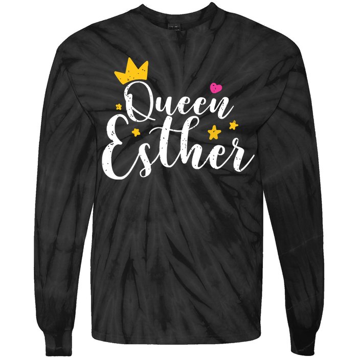 Happy Purim Costume Idea Queen Esther Hebrew Jewish Holiday Tie-Dye Long Sleeve Shirt