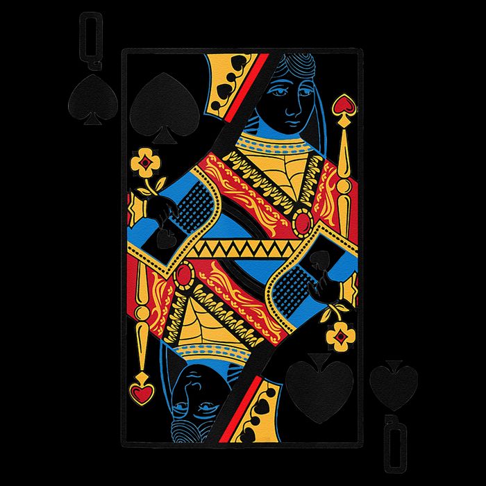 Halloween Playing Card Costume QUEEN Of SPADES 7-Panel Snapback Hat