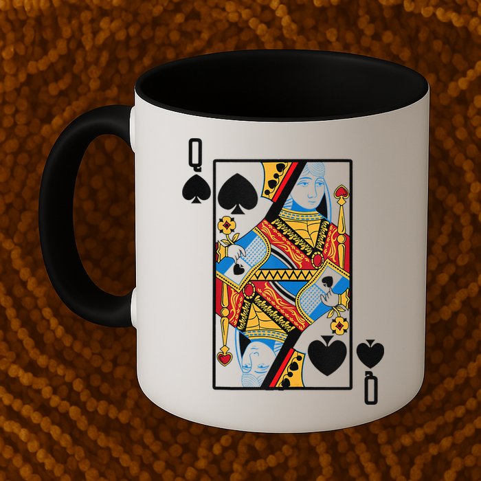 Halloween Playing Card Costume QUEEN Of SPADES Mug