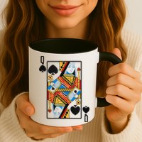 Halloween Playing Card Costume QUEEN Of SPADES Mug